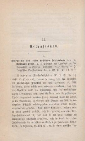 450-464 [Rezension] Probst, Ferdinand, Liturgie der drei ersten christlichen Jahrhunderte