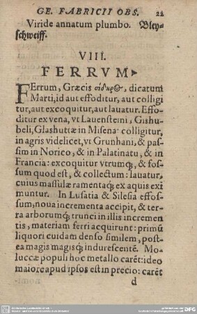 VIII. FERRUM.