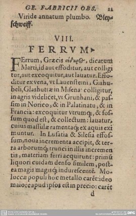 VIII. FERRUM.