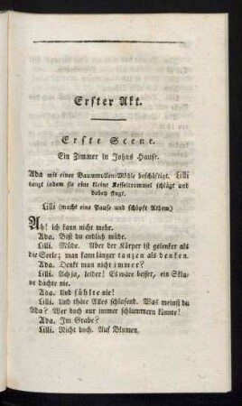 Erster Akt. - Dritter Akt.