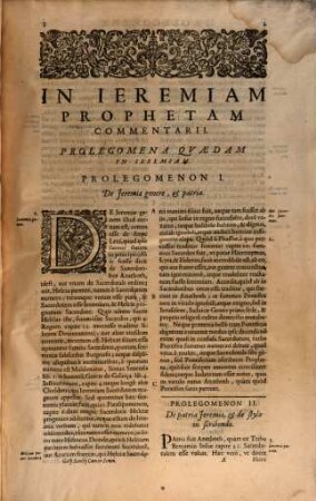 Gasparis Sanctii Centvmpvteolani, ... In Ieremiam Prophetam Commentarii : cum paraphrasi