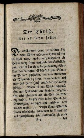 Der Christ, wie er seyn sollte.