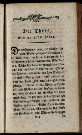 Der Christ, wie er seyn sollte.