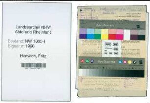 Entnazifizierung Fritz Hartwich , geb. 29.03.1895 (Monteur)