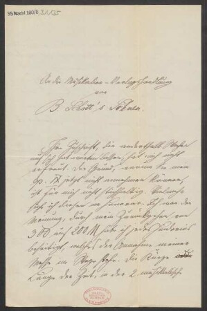 Brief an B. Schott's Söhne : 25.03.1887