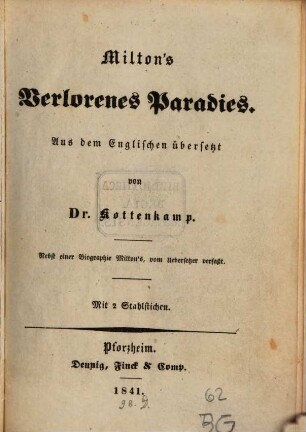 Milton's Verlorenes Paradies