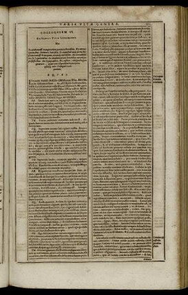 Colloquium VI. De Variis Vitæ Generibus.