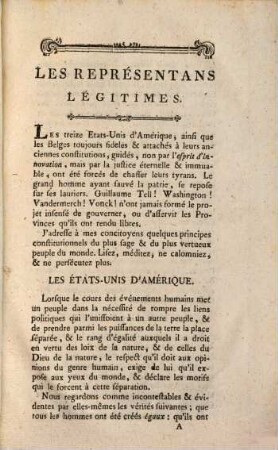 Les Représentans Légitimes Du Peuple
