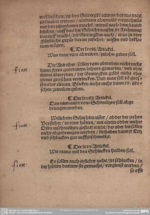 LXXIIII. Artickel. Das niemandt vom Schmeltzen soll abgedrungen werden.