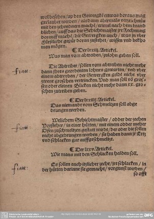 LXXIIII. Artickel. Das niemandt vom Schmeltzen soll abgedrungen werden.