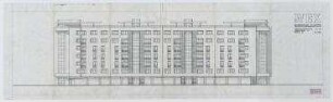 Wohn- und Gewerbebauten (nicht realisiert) – Variante 1: Nordansicht. Berlin-Wilmersdorf, Wexstraße 37/Bernhardstraße