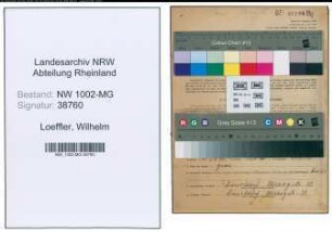 Entnazifizierung Wilhelm Loeffler , geb. 22.01.1902 (Mechaniker)