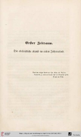 Erster Zeitraum: Die altchristliche Kunst im ersten Jahrtausend