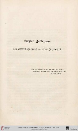 Erster Zeitraum: Die altchristliche Kunst im ersten Jahrtausend