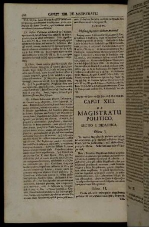 Caput XIII. De Magistratu Politico.
