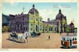 Der Hauptbahnhof in Lemberg (polnisch Lwów, heute Lwow, Ukraine)