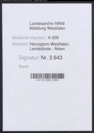 Landtagsabschied (Abschrift)