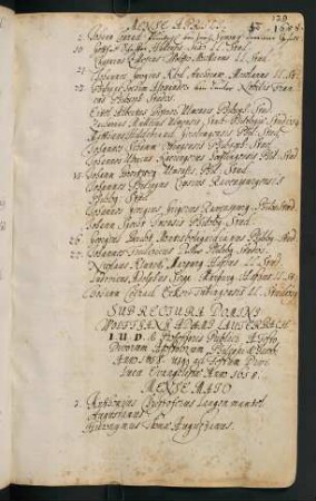Sommerhalbjahr 1658. Rektorat Wolfgang Adam Lauterbach