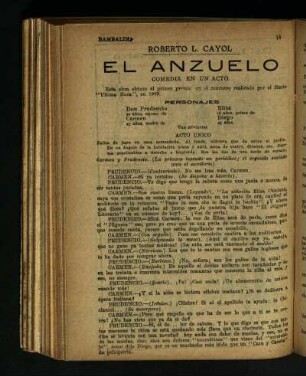 El anzuelo : comedia en un acto