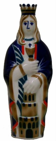 Heilige Barbara mit Krone, Kelch, Hostie und Turm
