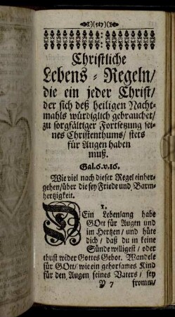 Christliche Lebens-Regeln