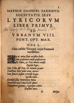 Lyricorum libri IV : Epodon lib. vnvs alterq. Epigrammatvm