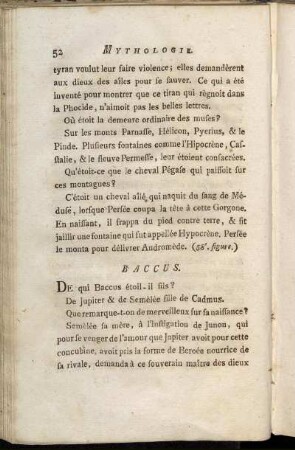 Baccus. - Des dieux Lares & Pénates.