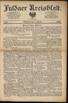 Erste Ausgabe vom Samstag, den 14. Januar 1899.