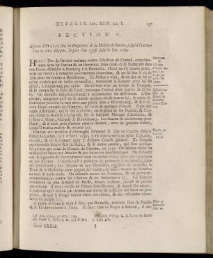 Section V. Histoire d´Italie depuis l´an 1138 jusqu´à l´an 1269.