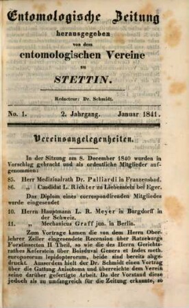 Entomologische Zeitung. 2, 2. 1841