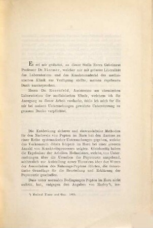 Über das Vorkommen von Pepton im Harn : Inaug.- Diss.