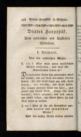 148-204, Drittes Hauptstük. Vom natürlichen und künstlichen Wiesenbau.