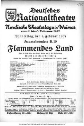 Nordische Theatertage in Weimar [...] Flammendes Land