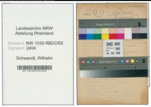 Entnazifizierung Wilhelm Schwandt , geb. 22.07.1910 (Kaufmaennischer Angestellter)