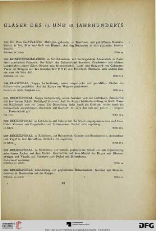 Gläser des 17. und 18. Jahrhunderts (Nr. 282-297)
