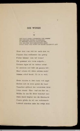 Die Winke / [Stefan George]