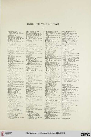 Index of volume two