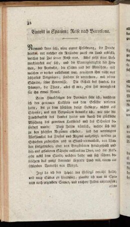 Eintritt in Spanien; Reise nach Barcelona. - Barcelona.