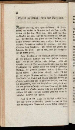Eintritt in Spanien; Reise nach Barcelona. - Barcelona.