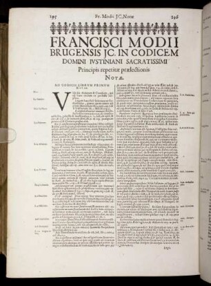 Francisci Modii Brugensis JC. In Codicem Domini Iustiniani Sacratissimi Principis repetitæ prælectionis Notæ.
