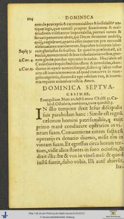 Dominica Septuagesimae