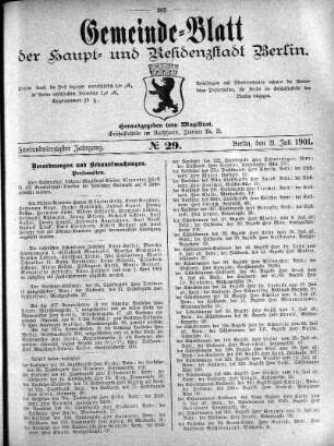 1901,29: No. 29, 21. Juli 1901