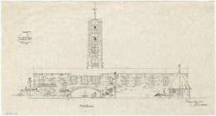 Gsaenger, Gustav; Amberg - Süd (Bayern); Ev. Erlöser Kirche - Vorprojekt, Südseite (Ansicht)