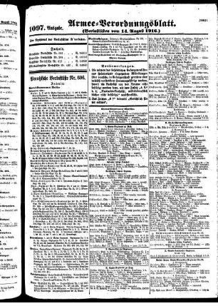 1097.Ausgabe. Montag, 14. August 1916