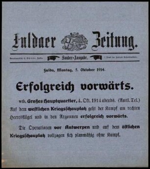 Ausgabe vom Montag, den 05. Oktober 1914.