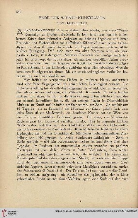 Neue Folge 31 = Jahrgang 55: Ende der Wiener Kunstsaison