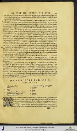 Titulus XVIII. De Publicis Iudiciis.