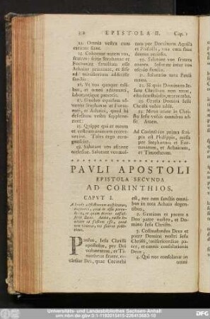 Pauli Apostoli Epistola Secunda Ad Corinthios.