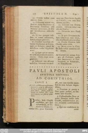 Pauli Apostoli Epistola Secunda Ad Corinthios.