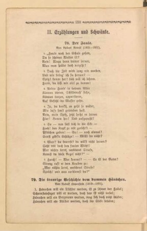 II. Erzählungen und Schwänke